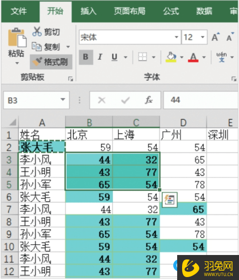 Excel格式刷使用方法
