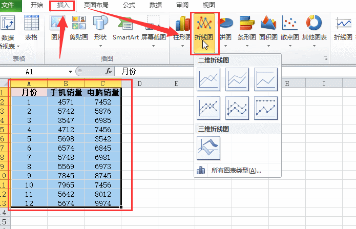 Excel表格数据怎么制作成折线图？如何快速制作折线图？